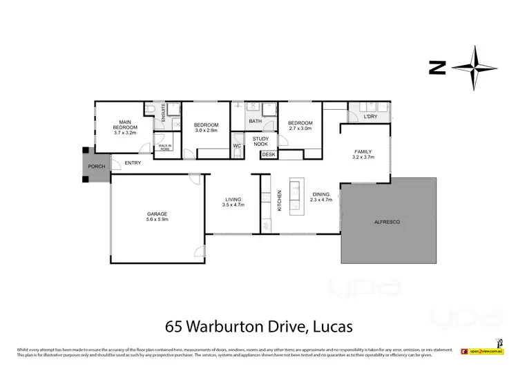 Floorplan of Homely house listing, 65 Warburton Drive, Lucas VIC 3350