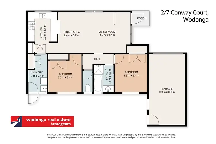 Floorplan of Homely unit listing, 2/7 Conway Court, Wodonga VIC 3690