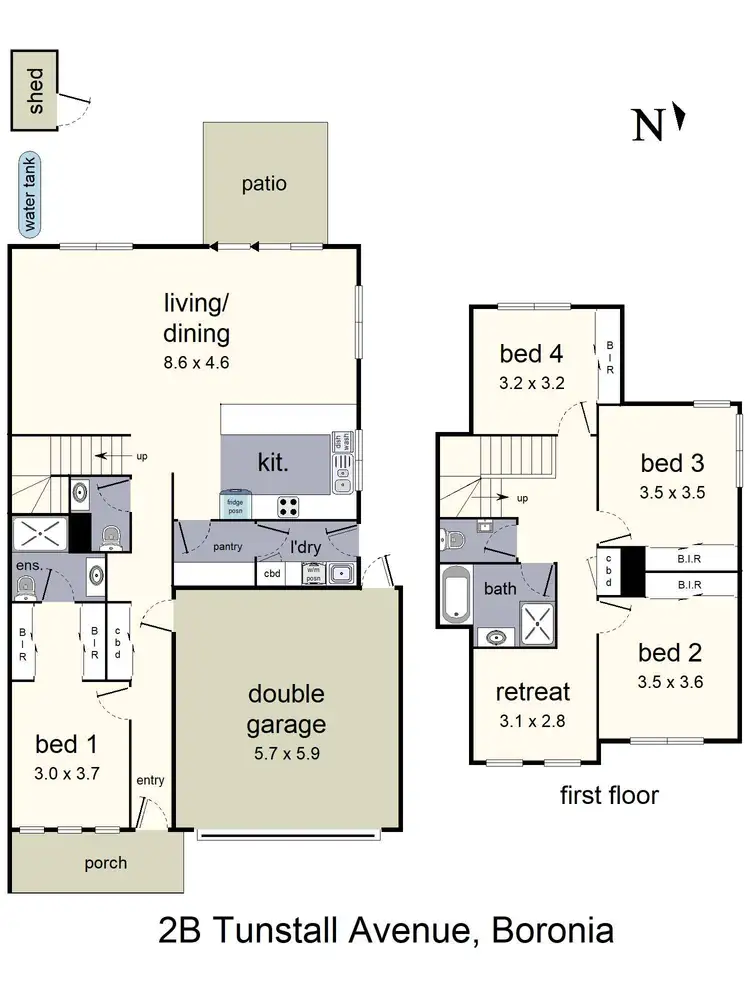 Floorplan of Homely townhouse listing, 2B Tunstall Avenue, Boronia VIC 3155