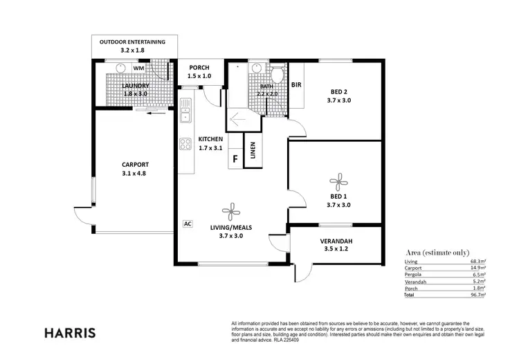 Floorplan of Homely unit listing, 2/32 Hill Street, Victor Harbor SA 5211