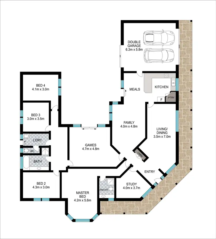 Floorplan of Homely house listing, 1 Ocean View Court, South Bunbury WA 6230