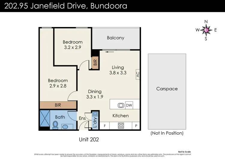 Floorplan of Homely unit listing, 202/95 Janefield Drive, Bundoora VIC 3083