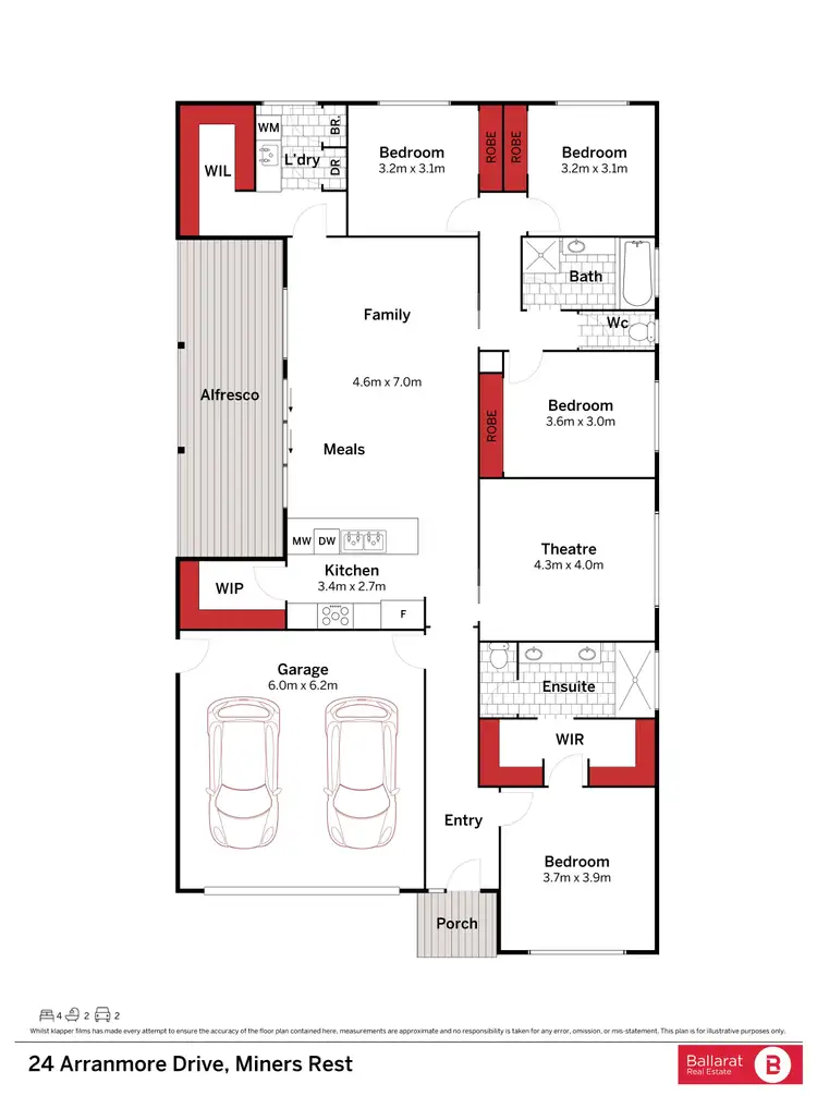 Floorplan of Homely house listing, 24 Arranmore Drive, Miners Rest VIC 3352