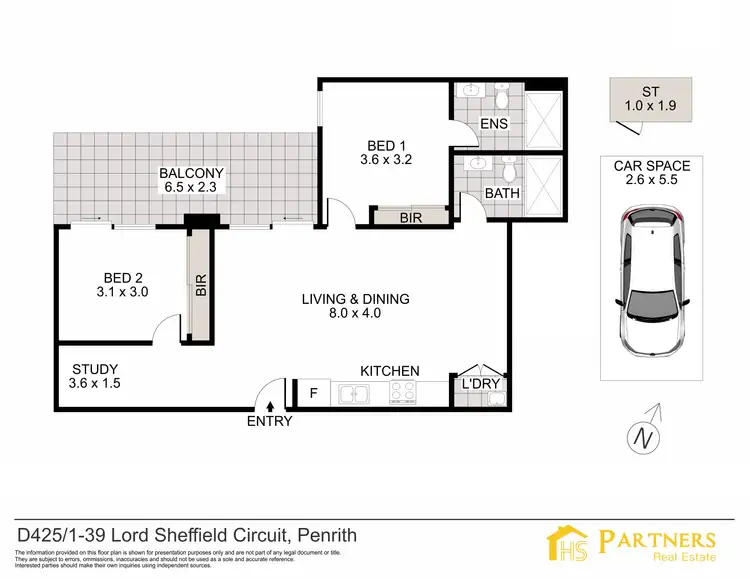 Floorplan of Homely apartment listing, D425/1-39 Lord Sheffield Circuit, Penrith NSW 2750