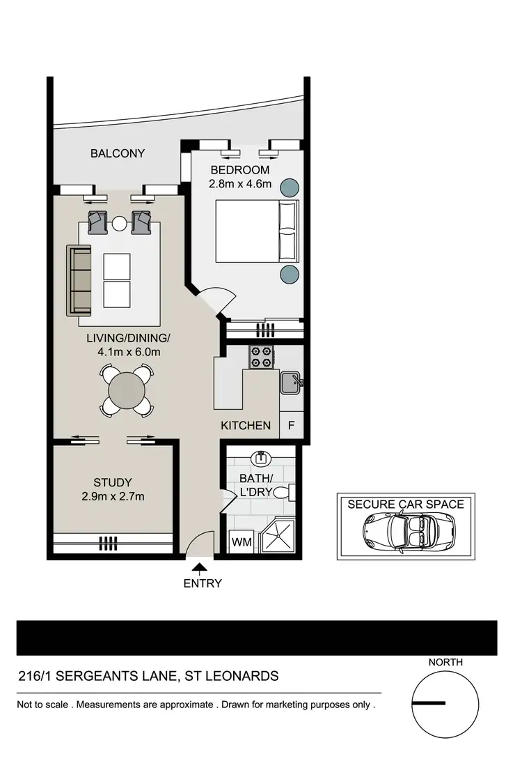 Floorplan of Homely apartment listing, 216/1 Sergeants Lane, St Leonards NSW 2065