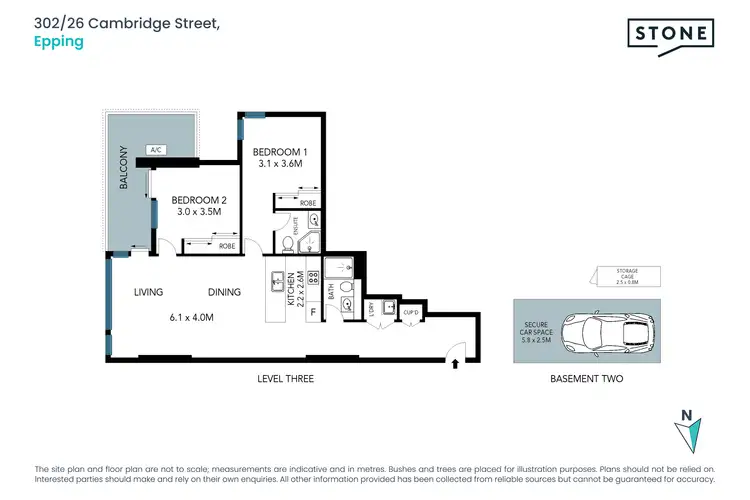 Floorplan of Homely apartment listing, 302/26 Cambridge Street, Epping NSW 2121