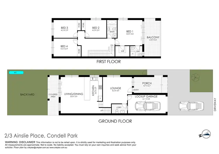 Floorplan of Homely townhouse listing, 2/3 Ainslie Place, Condell Park NSW 2200