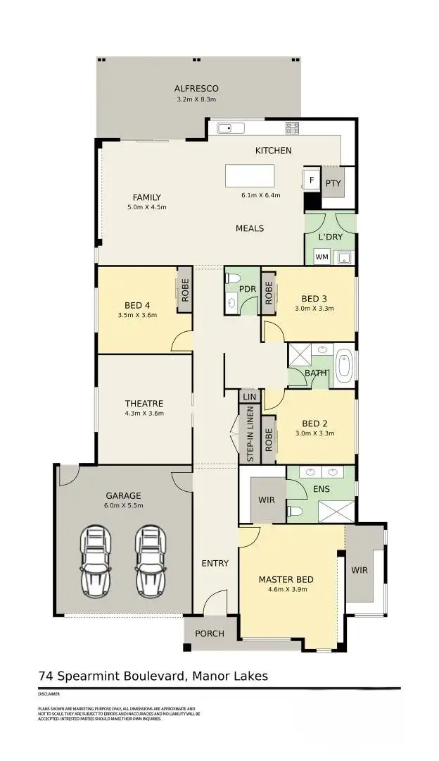 Floorplan of Homely house listing, 74 Spearmint Boulevard, Manor Lakes VIC 3024