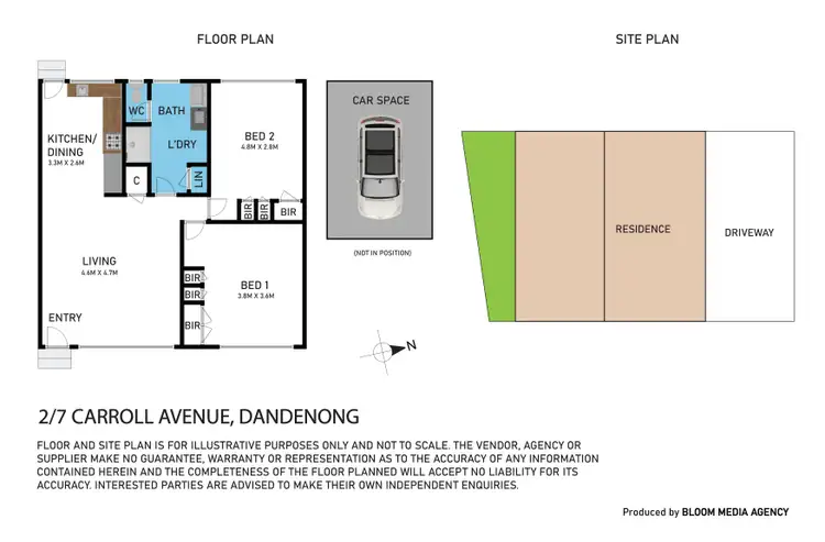 Floorplan of Homely unit listing, 2/7 Carroll Avenue, Dandenong VIC 3175