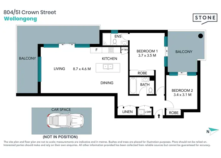 Floorplan of Homely apartment listing, 804/51 Crown Street, Wollongong NSW 2500