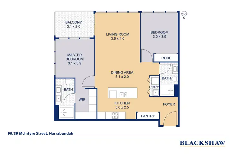 Floorplan of Homely apartment listing, 99/39 Mcintyre Street, Narrabundah ACT 2604