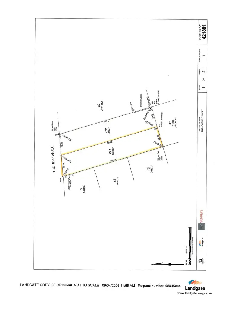 Floorplan of Homely land listing, LOT 221, 3 The Esplanade, Ascot WA 6104