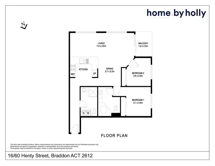Floorplan of Homely apartment listing, 16/60 Henty Street, Braddon ACT 2612