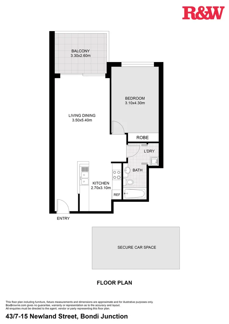 Floorplan of Homely apartment listing, 43/7-15 Newland Street, Bondi Junction NSW 2022