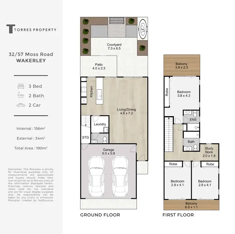 Floorplan of Homely townhouse listing, 32/57 Moss Road, Wakerley QLD 4154