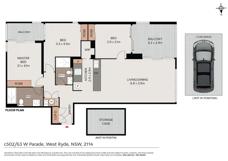 Floorplan of Homely apartment listing, C502/63 West Parade, West Ryde NSW 2114