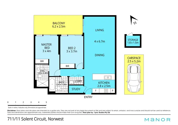 Floorplan of Homely apartment listing, 711/11 Solent Circuit, Norwest NSW 2153