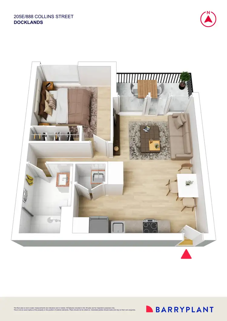 Floorplan of Homely apartment listing, 205E/888 Collins Street, Docklands VIC 3008
