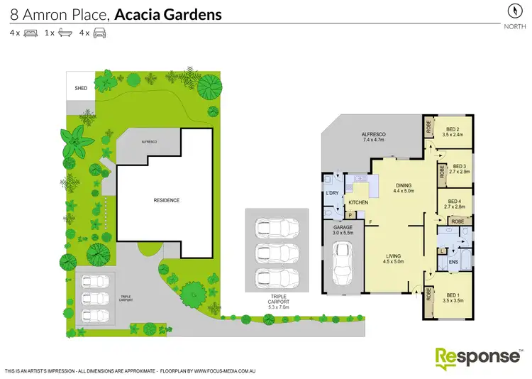 Floorplan of Homely house listing, 8 Amron Place, Acacia Gardens NSW 2763