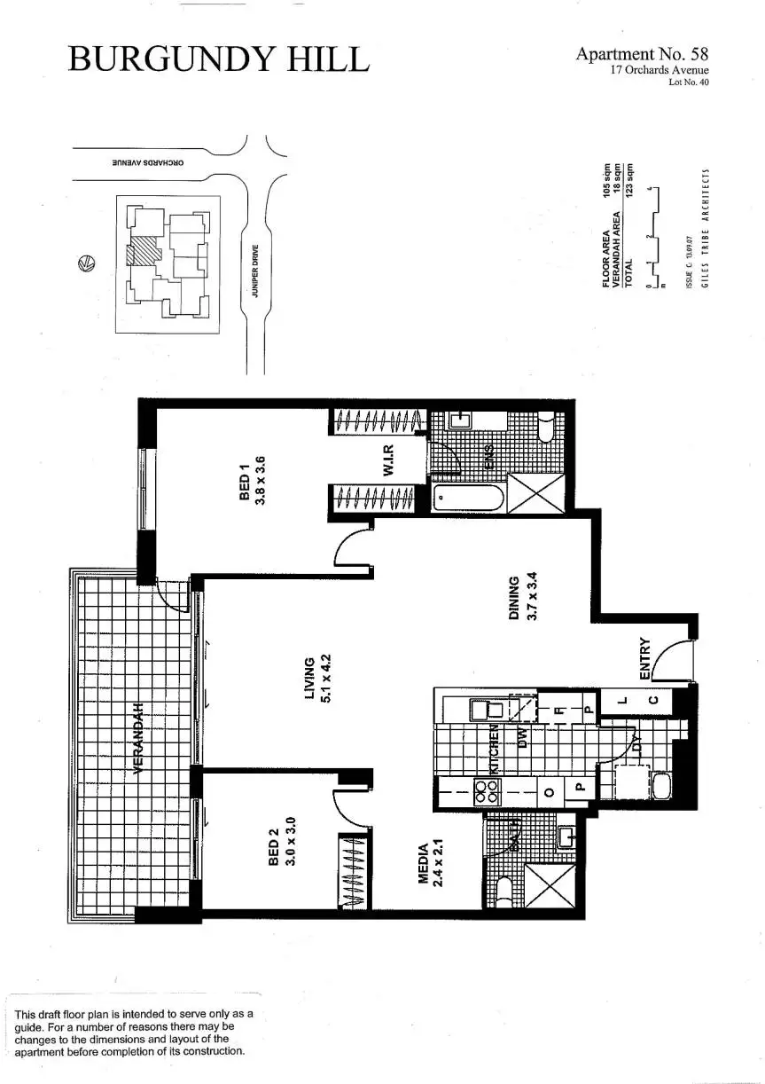Floorplan of Homely apartment listing, 58/17 Orchards Avenue, Breakfast Point NSW 2137
