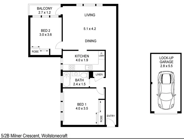 Floorplan of Homely apartment listing, 2B Milner Crest, Wollstonecraft NSW 2065