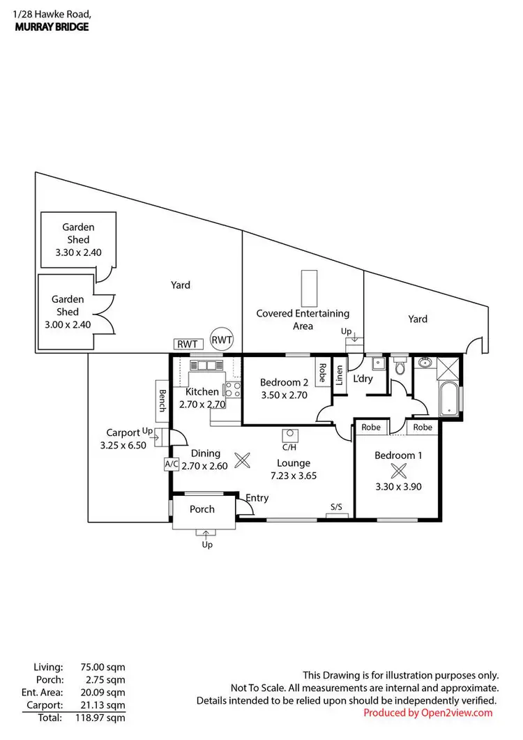 Floorplan of Homely house listing, 1/28 Hawke Road, Murray Bridge SA 5253