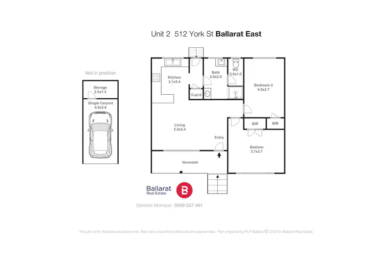 Floorplan of Homely unit listing, 2/512 York Street, Ballarat East VIC 3350