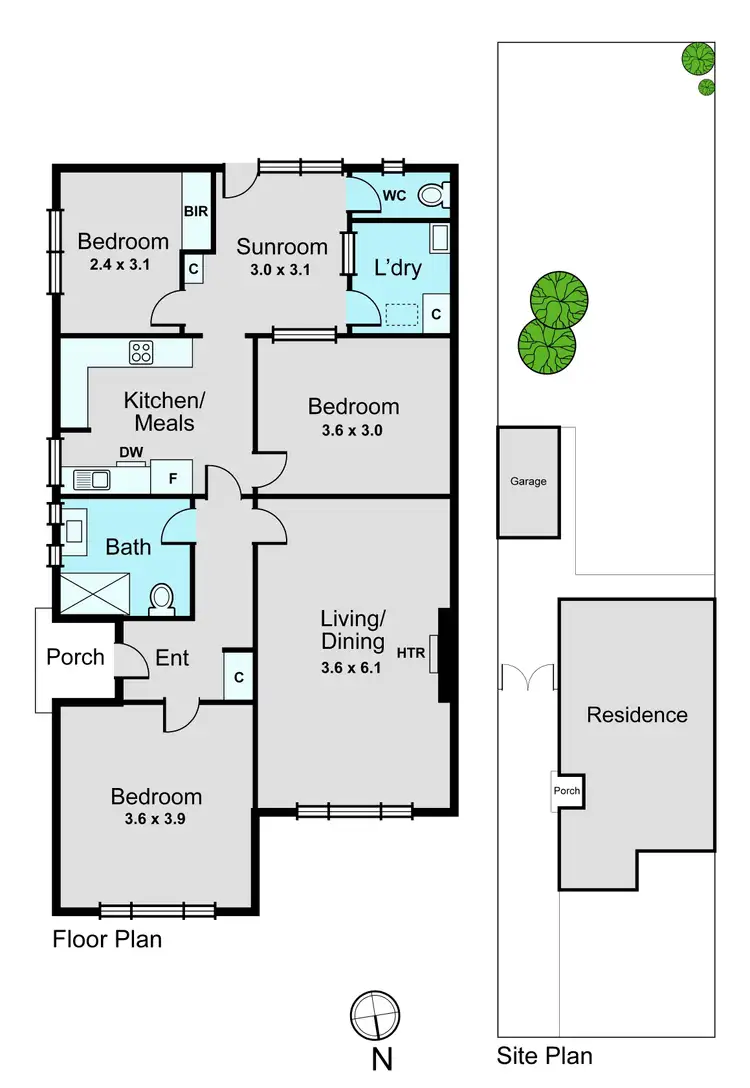 Floorplan of Homely semi-detached listing, 567 Neerim Road, Hughesdale VIC 3166