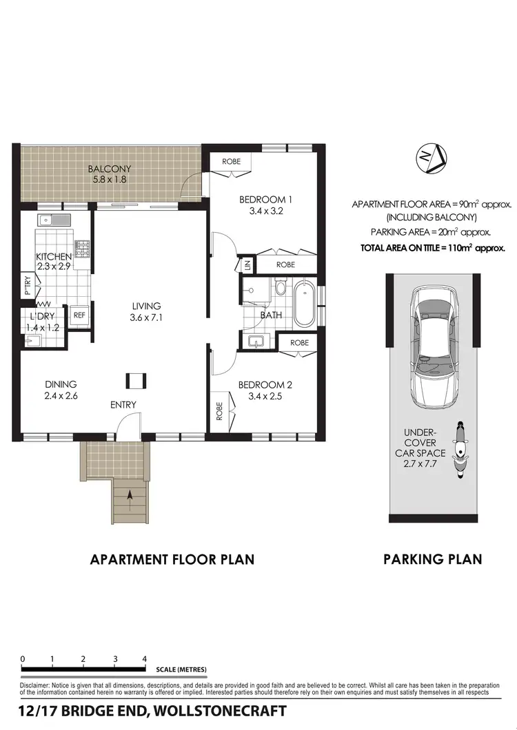 Floorplan of Homely apartment listing, 12/17 Bridge End, Wollstonecraft NSW 2065