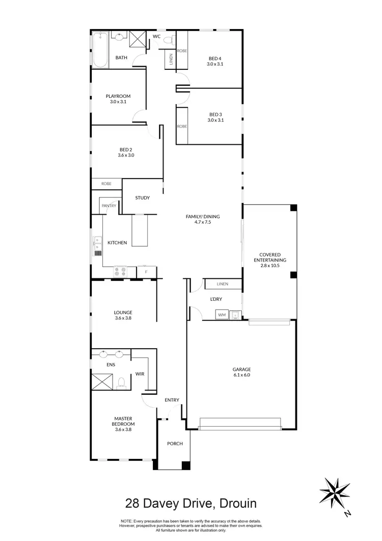 Floorplan of Homely house listing, 28 Davey Drive, Drouin VIC 3818