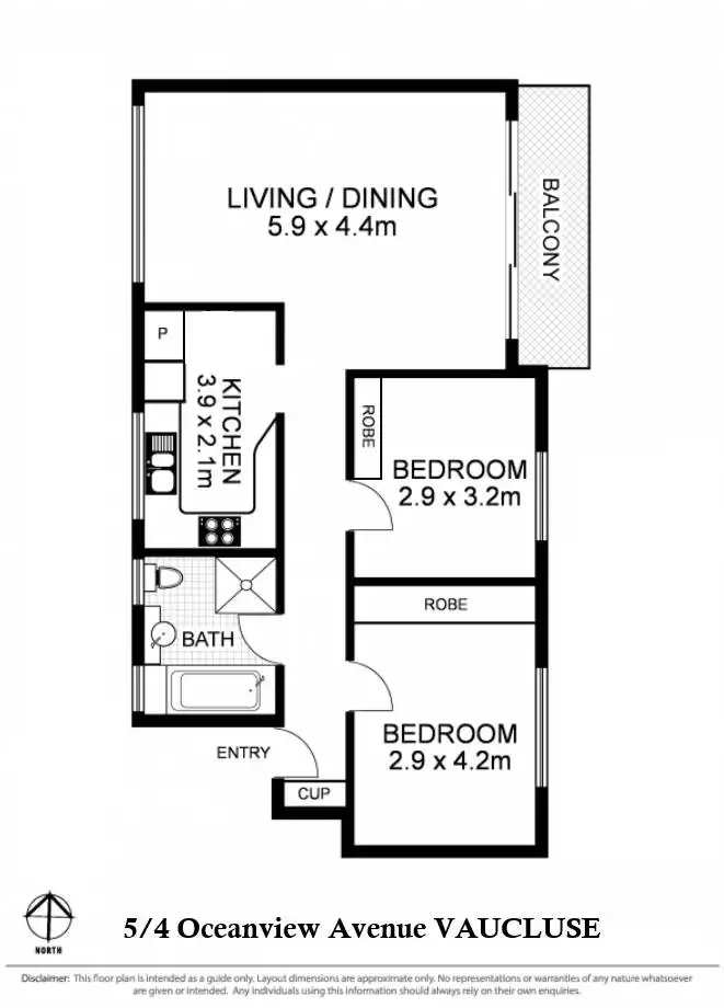 Floorplan of Homely apartment listing, 5/4 Oceanview Avenue, Vaucluse NSW 2030