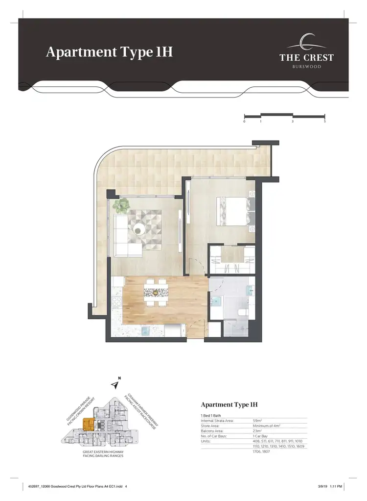 Floorplan of Homely apartment listing, 1510/118 Goodwood Parade, Burswood WA 6100