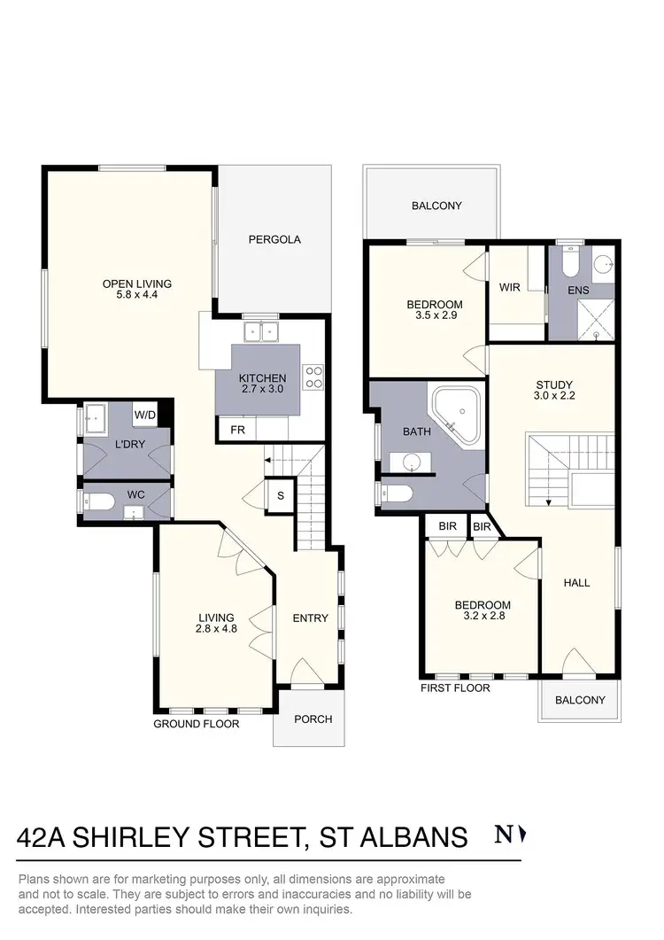 Floorplan of Homely townhouse listing, 42A Shirley Street, St Albans VIC 3021