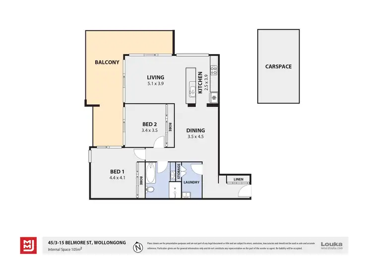 Floorplan of Homely unit listing, 45/3-15 Belmore Street, Wollongong NSW 2500