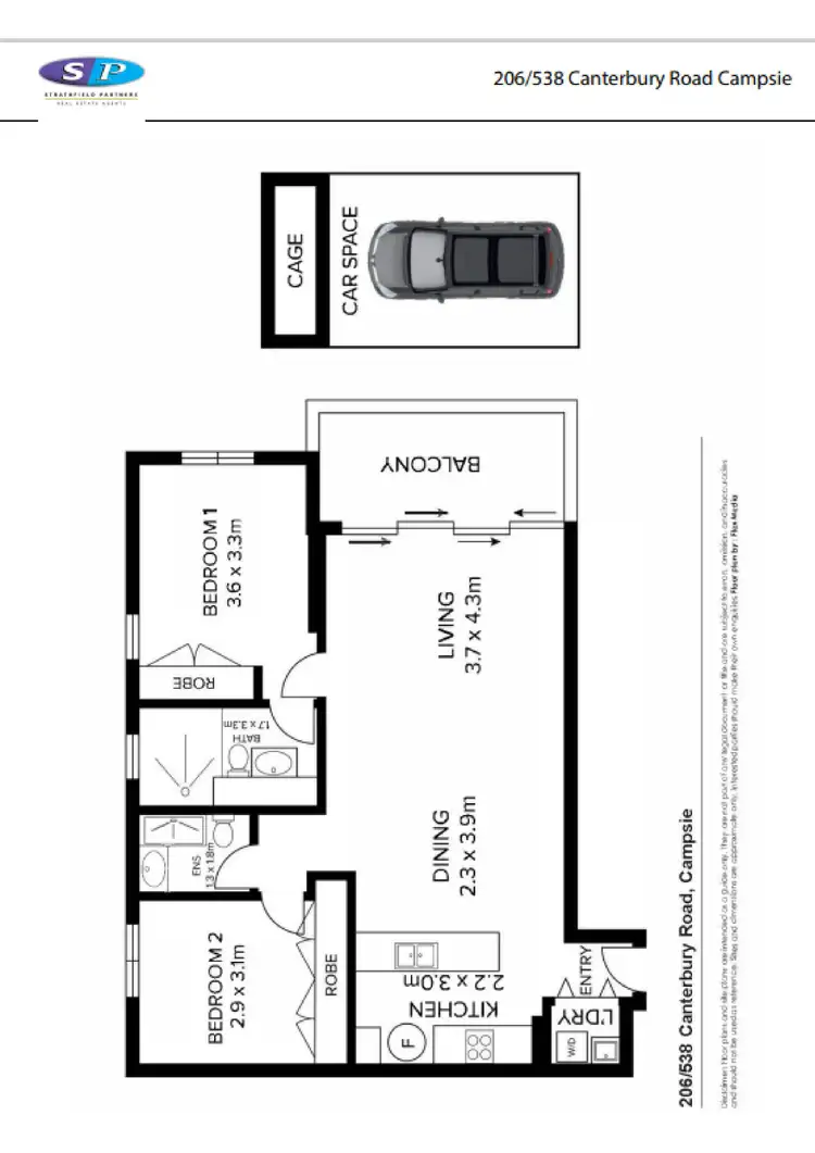 Floorplan of Homely apartment listing, 206/538-546 Canterbury Road, Campsie NSW 2194