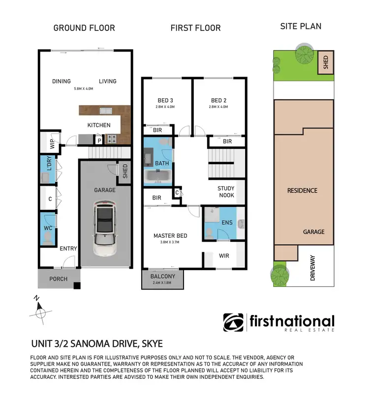Floorplan of Homely unit listing, 3/2 Sanoma Drive, Skye VIC 3977