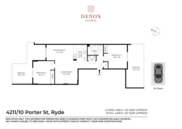 Floorplan of Homely apartment listing, 4211/10 Porter Street, Ryde NSW 2112