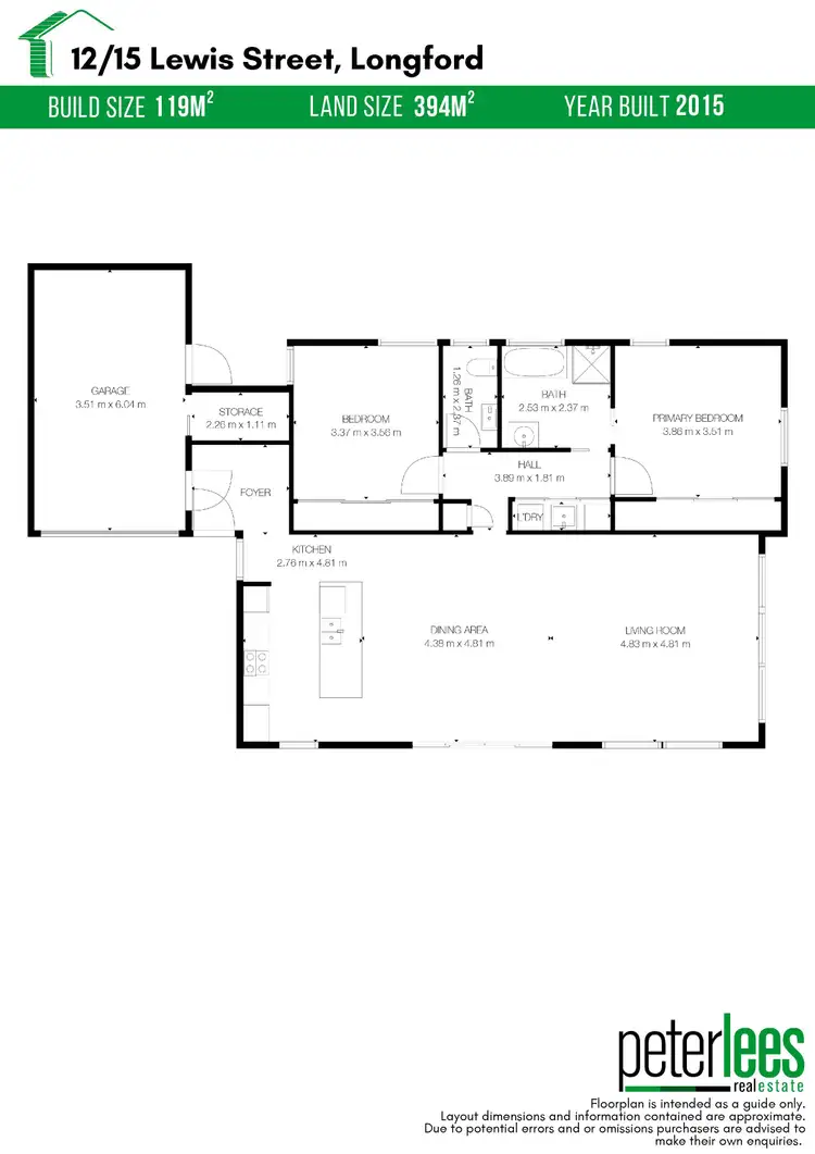 Floorplan of Homely unit listing, 12/15 Lewis Street, Longford TAS 7301