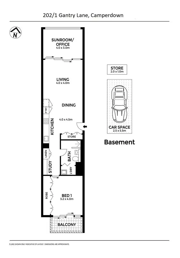 Floorplan of Homely apartment listing, 202/1 Gantry Lane, Camperdown NSW 2050