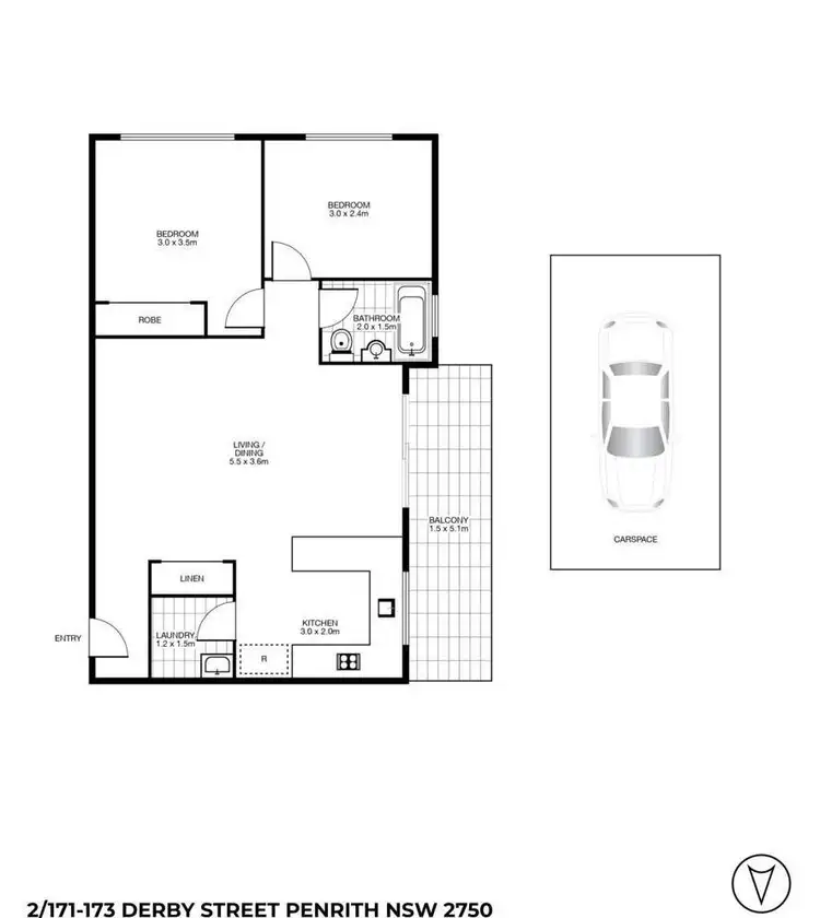 Floorplan of Homely apartment listing, 2/171-173 Derby Street, Penrith NSW 2750