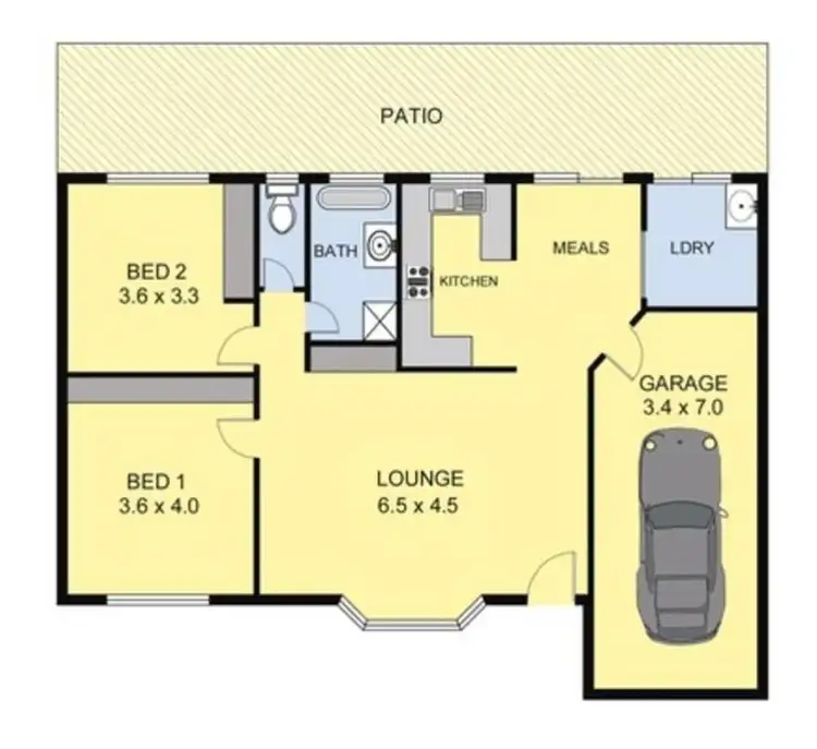 Floorplan of Homely unit listing, 3/44 Mayfair Drive, West Wodonga VIC 3690