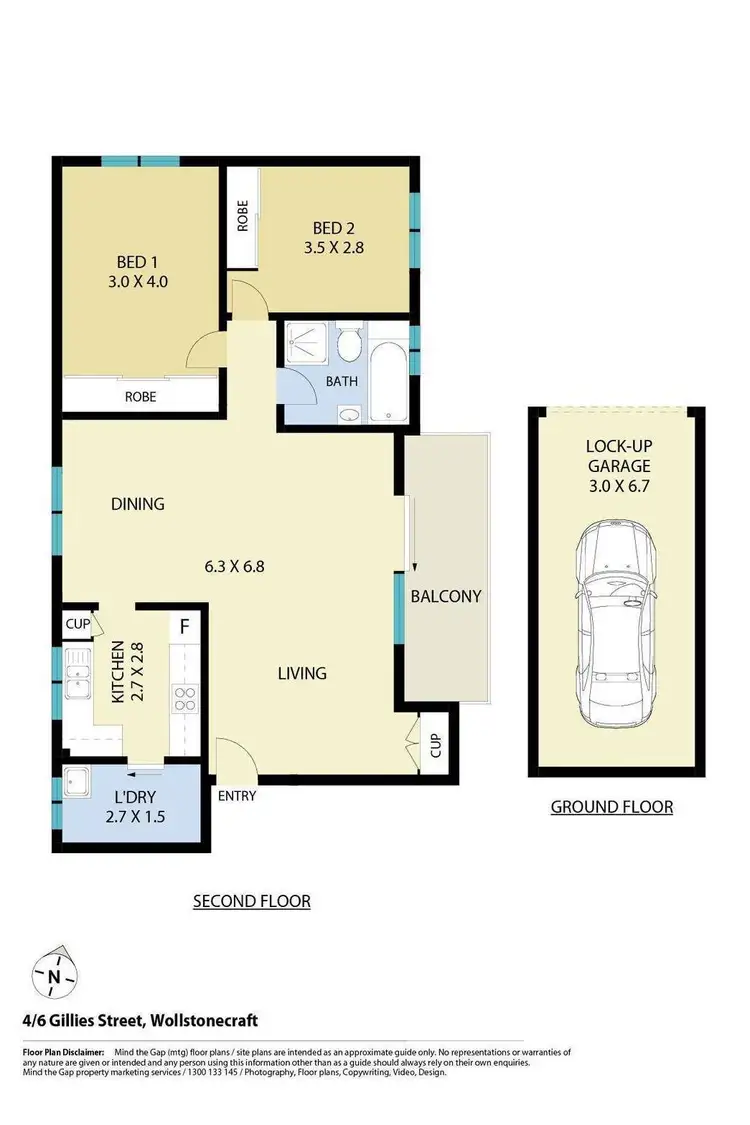 Floorplan of Homely unit listing, 4/6 Gillies Street, Wollstonecraft NSW 2065