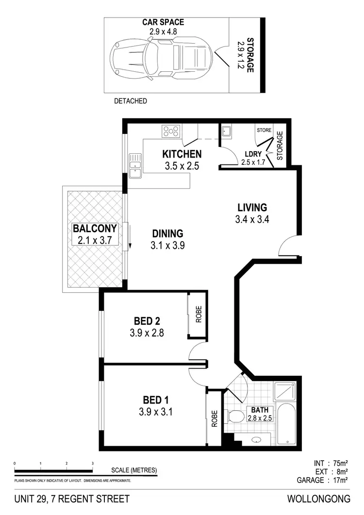 Floorplan of Homely unit listing, 29/7 Regent Street, Wollongong NSW 2500
