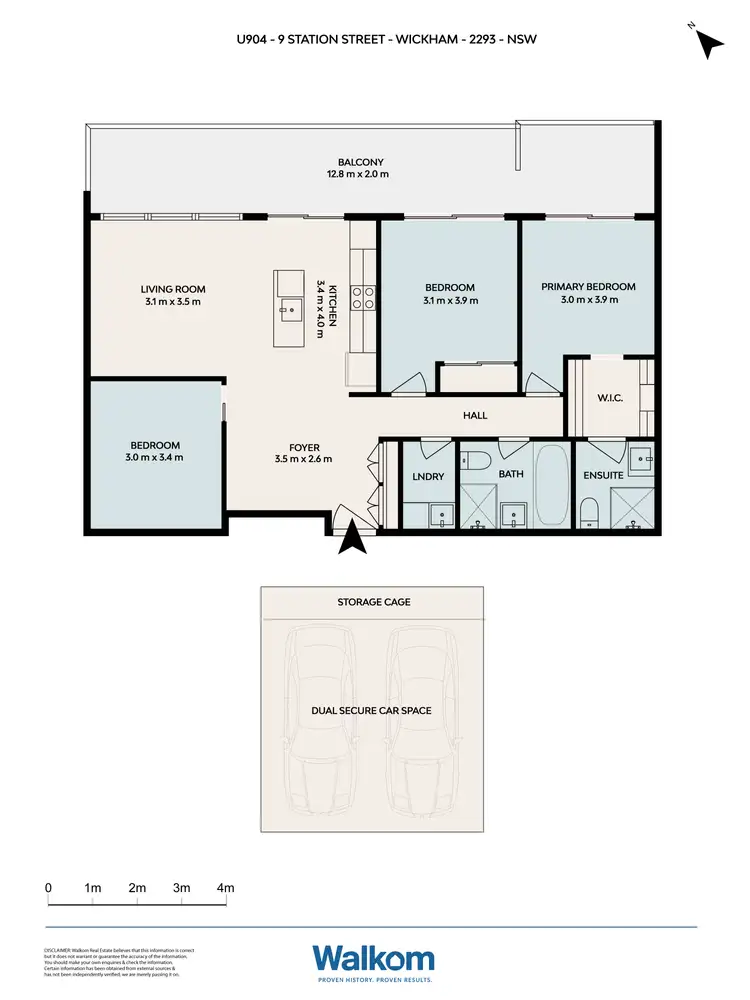 Floorplan of Homely apartment listing, 904/9 Station Street, Wickham NSW 2293