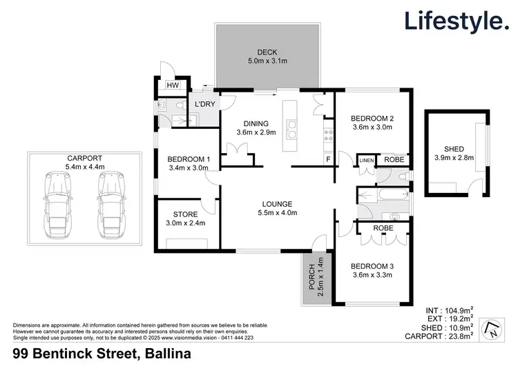 Floorplan of Homely house listing, 99 Bentinck Street, Ballina NSW 2478