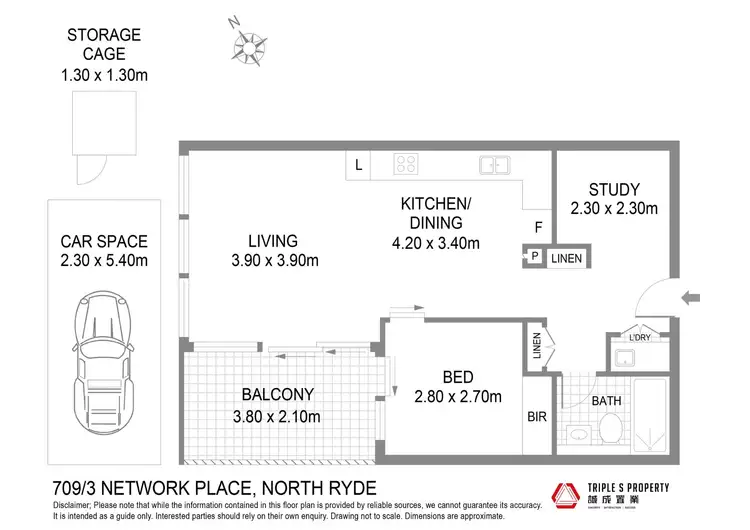 Floorplan of Homely apartment listing, 709/3 Network Place, North Ryde NSW 2113