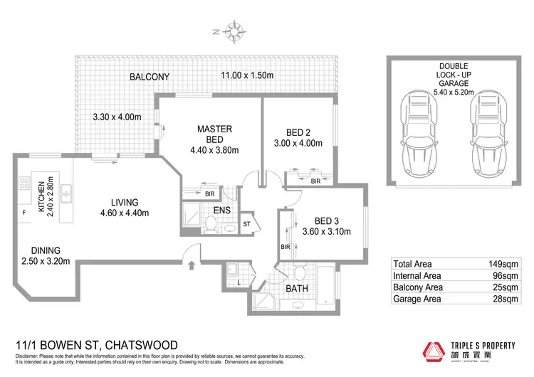 Floorplan of Homely unit listing, 11/1 Bowen Street, Chatswood NSW 2067