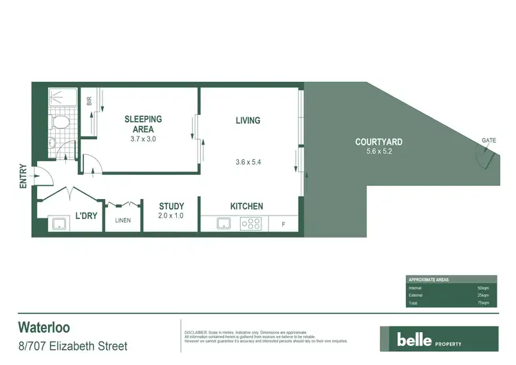 Floorplan of Homely studio listing, G08/707 Elizabeth Street, Waterloo NSW 2017