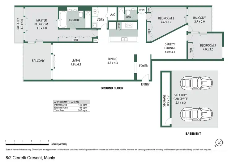 Floorplan of Homely apartment listing, 8/2 Cerretti Cresent, Manly NSW 2095