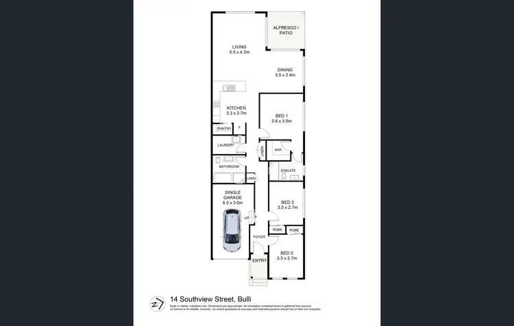Floorplan of Homely semi-detached listing, 14 Southview Street, Bulli NSW 2516